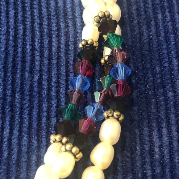 🎁 Swarovski crystal, freshwater pearl necklace - Picture 7 of 9